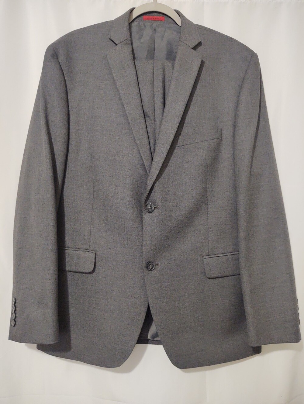 Alfani Men's Gray Two-Button Notch Lapel Suit Jacket 42R